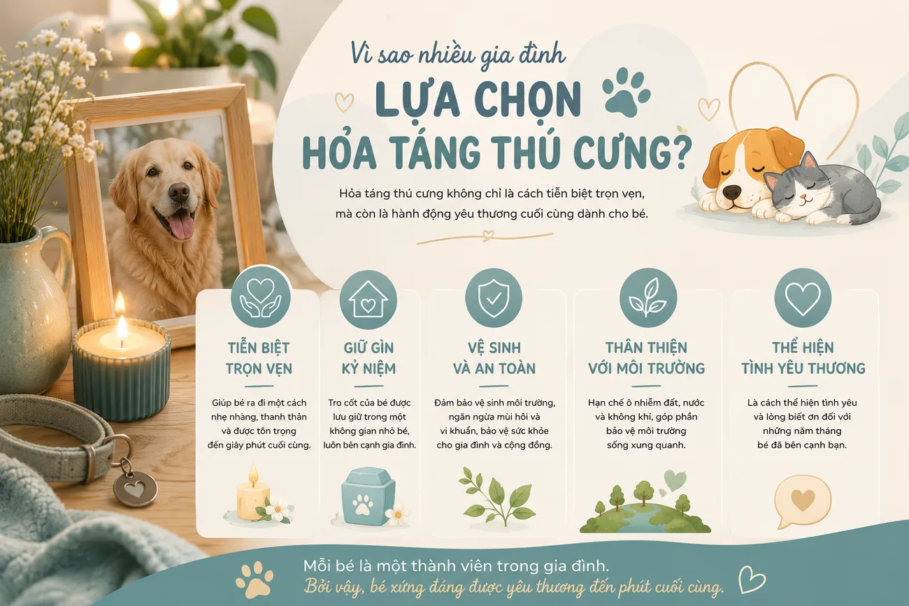 Vì sao nhiều gia đình lựa chọn hỏa táng thú cưng?