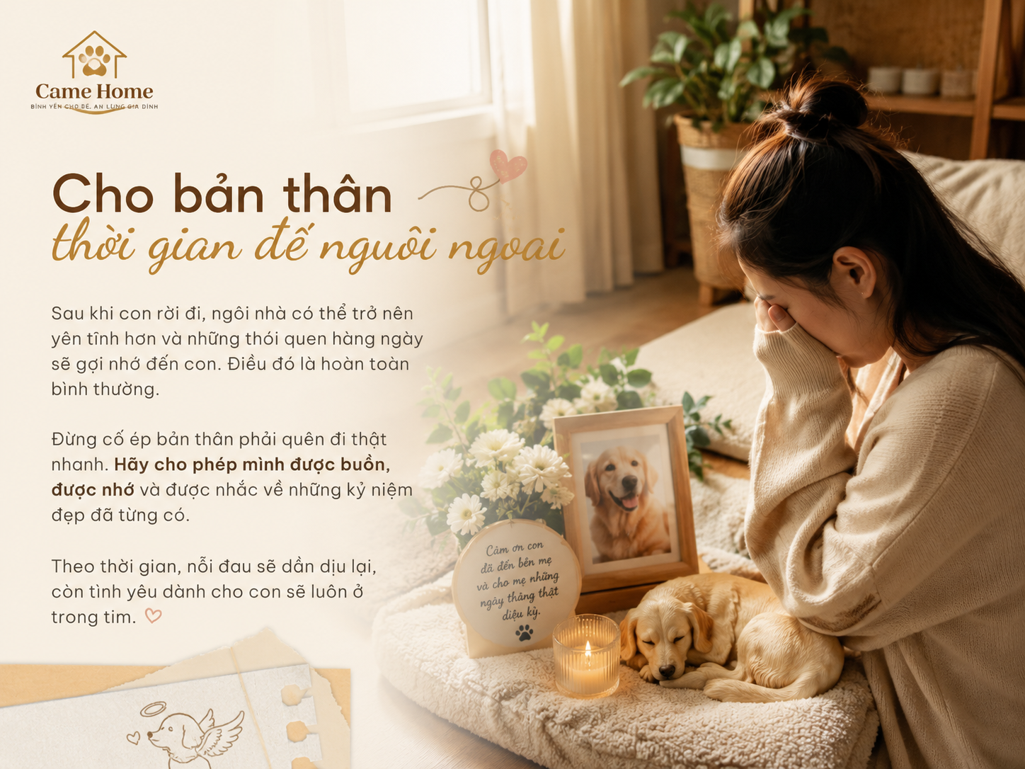 Cách an ủi bản thân sau khi mất thú cưng 